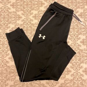 Under Armour Boy’s Joggers, Size Medium, Black with Gray Trim